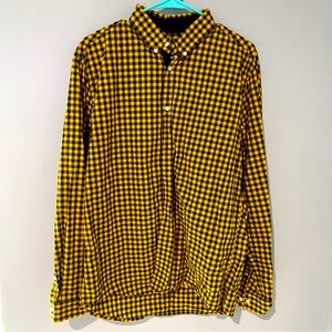 H&M | Mens Size Large | Button Down Long sleeve | Yellow & Black | Regular fit